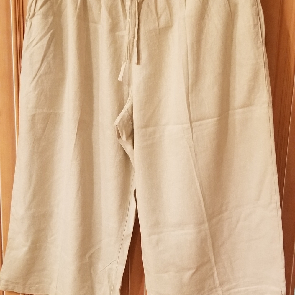 Plus size Womens New Womens capris elastic drawstring waist